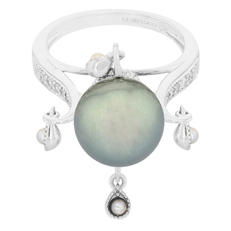 Anillo en oro con Perla cultivada de Tahití (M de Luca)