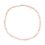 Zilveren halsketting met roze opalen