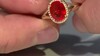 Gouden ring met een AAA Mexicaanse vuur opaal