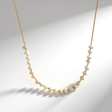 White Freshwater Pearl Silver Necklace (Joias do Paraíso)