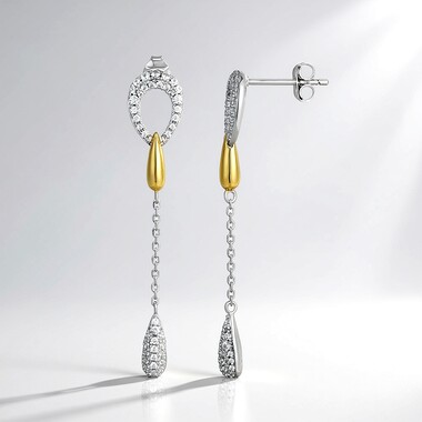 Zircon Silver Earrings