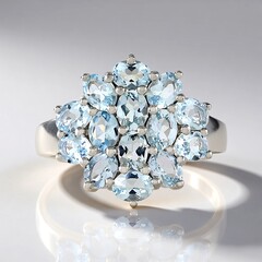 Bague en argent et Aigue-marine du Brésil