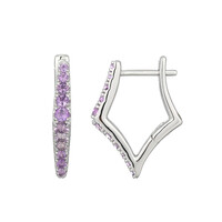 Boucles d'oreilles en argent et Améthyste Rose de France