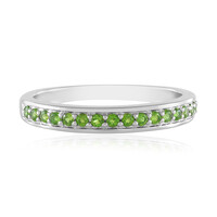 Bague en argent et Diopside de Russie
