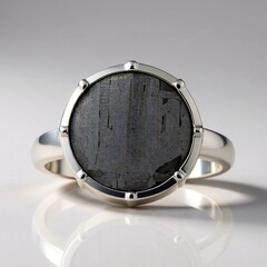 Anello in argento con Meteoriti di Aletai