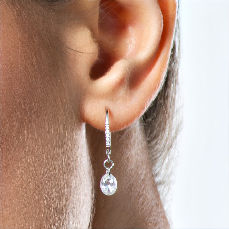 Pendientes en plata con Topacio blanco