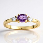 Anello in oro con Zaffiro Ceylon Porpora