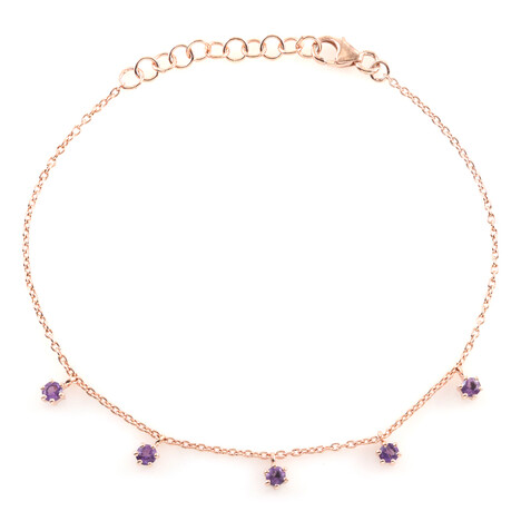 Lavendel-Amethyst-Silberarmband