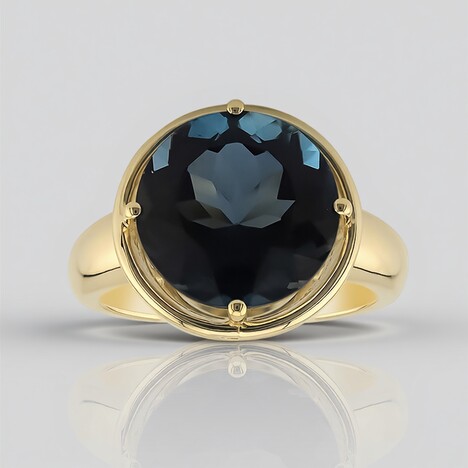 Anello in oro con Topazio Blu Londra