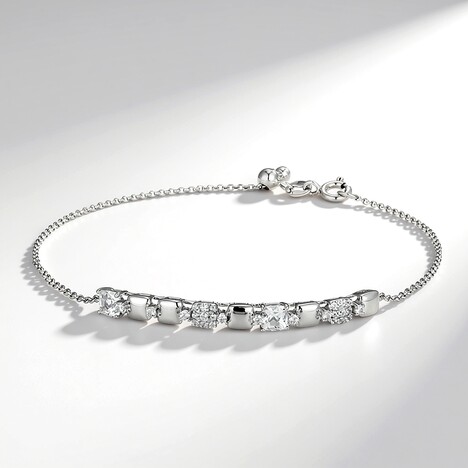 Bracciale in argento con Topazio Bianco (Adela Silber)