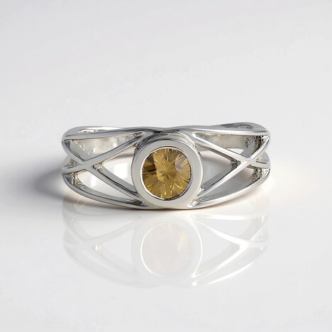 Anello in argento con Zircone Giallo