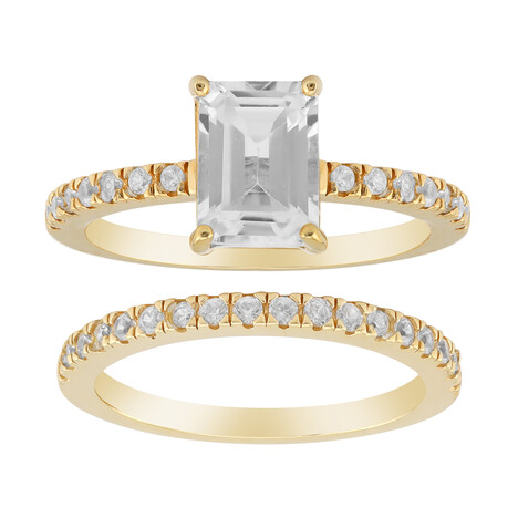 Bague en argent et Topaze blanche