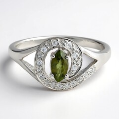 Anello placcato in platino con Tormalina Cuprian