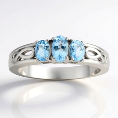 Anello in argento con Acquamarina Santa Maria