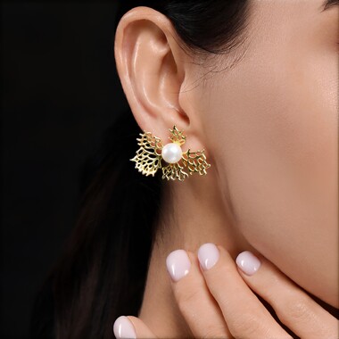 Pendientes en plata con Perla Freshwater (TPC)