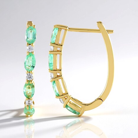 Orecchini in argento con Smeraldo Russo (Adela Silber)
