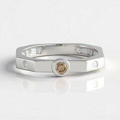 Anello in argento con Diamante Champagne I2 (de Melo Essence)