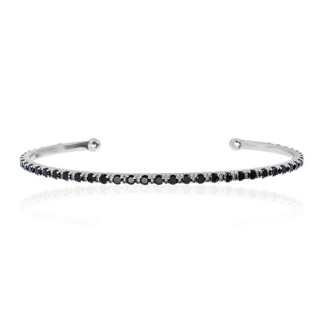 Schwarzer Spinell-Silberarmreif