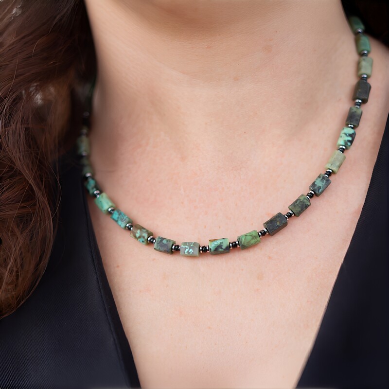 Collar en plata con Turquesa de África