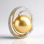 Pendentif en or et Perle dorée des mers du Sud Kabira (TPC)