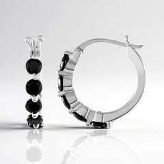 Orecchini in argento con Spinello Nero