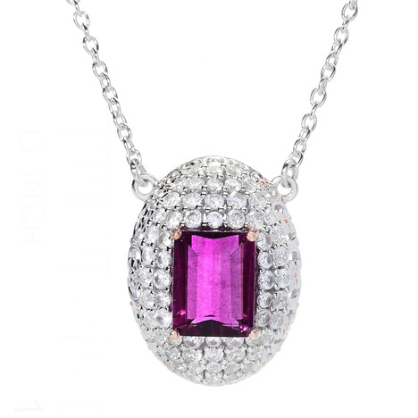 Pink Flouorite Silver Necklace (Gems en Vogue)