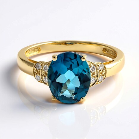 Anello in oro con Topazio Blu Londra (CIRARI)