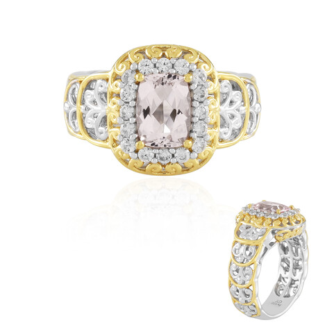 Anillo en plata con Morganita de Brasil (Gems en Vogue)