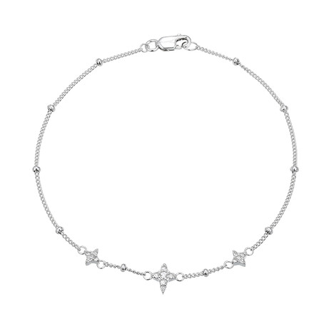 Weißer Topas-Silberarmband