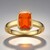Bague en or et Opale de feu mexicaine AAA