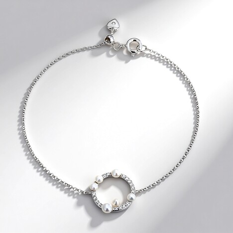 Bracciale in argento con Perla d'Acqua Dolce Bianca