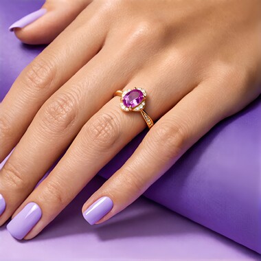 Bague en or et Saphir parme (Annette)