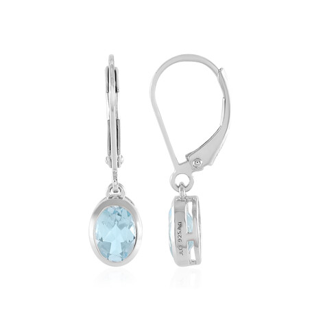 Sky Blue Topaz Silver Earrings