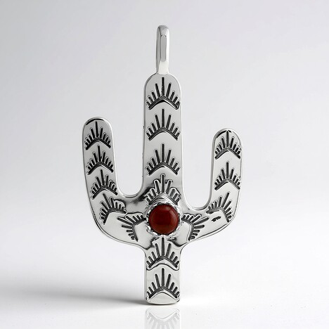 Ciondolo in argento con Diaspro Rosso  (Jones Lee)
