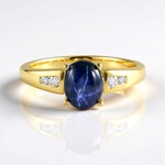 Anello in argento con Zaffiro Stellato Blu