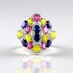 Anello in argento con Zaffiro Rosa del Madagascar (de Melo Essence)