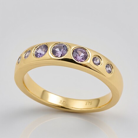 Anello in oro con Zaffiro Ceylon Porpora (non riscaldato)