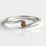 Anello in argento con Diamante Rosso I2