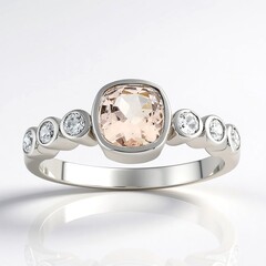 Bague en argent et Morganite du Brésil