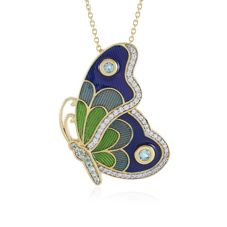 Schweizblauer Topas-Silberhalskette