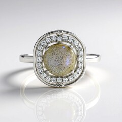 Anello in argento con Labradorite rosa Maniry