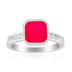 Himbeer-Chalzedon-Silberring