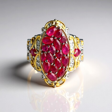 Anello in argento con Rubino della Birmania (Gems en Vogue)