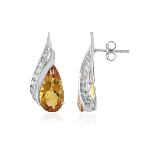 Boucles d'oreilles en argent et Citrine Madère (de Melo Essence)