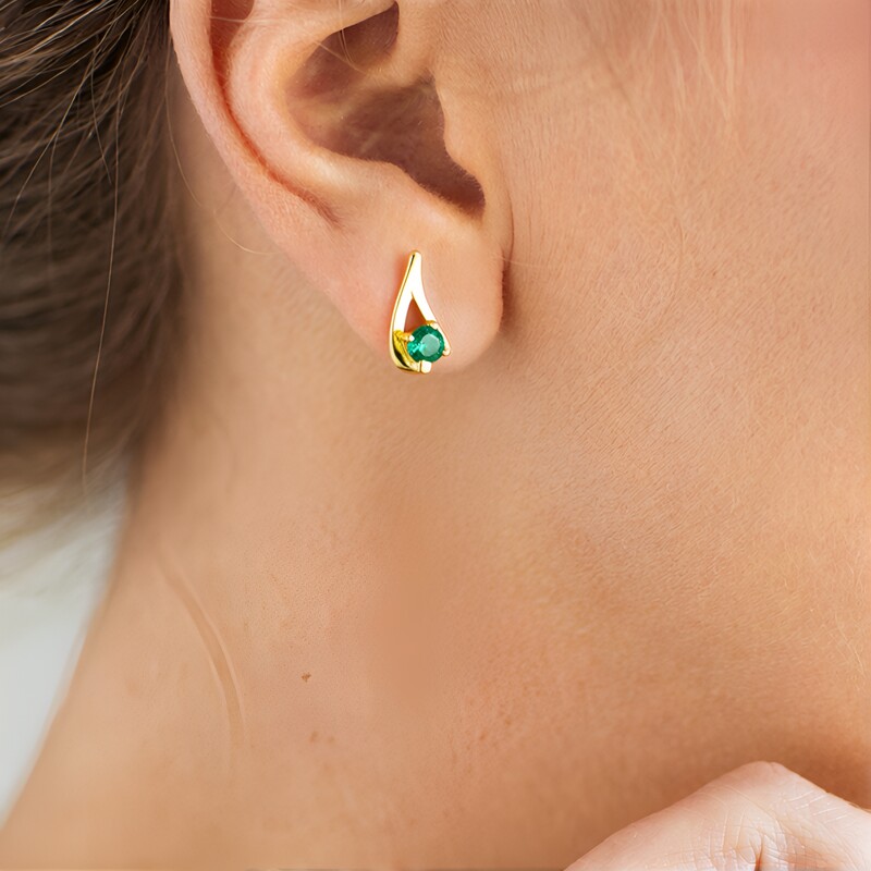 Orecchini in argento con Smeraldo Russo