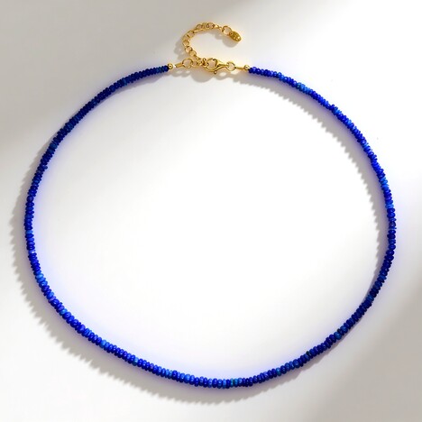Collana in argento con Opale Blu dell'Etiopia