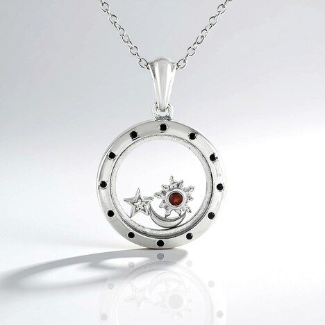 Collana in argento con Granato Mozambico