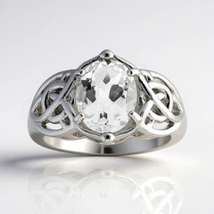 Anello in argento con Topazio Bianco