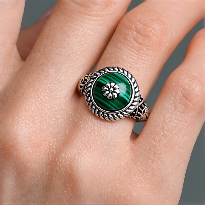 Malachit-Silberring (Desert Chic)