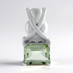 Ciondolo in argento con Ametista Verde